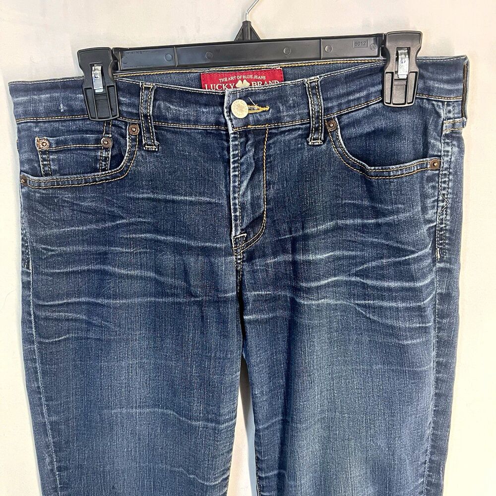 Lucky Brand Women’s Jeans Medium Wash Stretch Straight Mid Rise Slim Fit Size 6